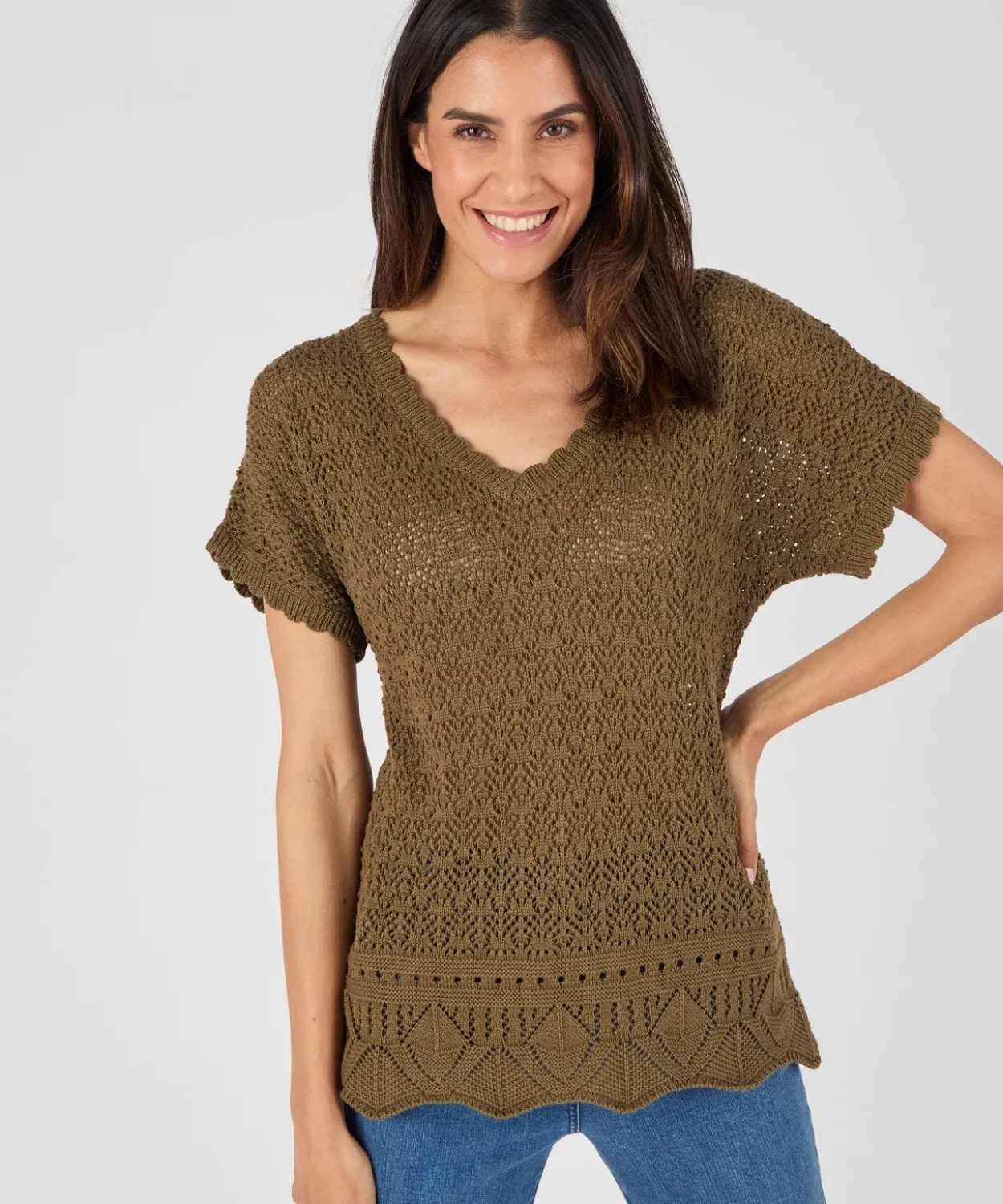 Pull en maille pointelle
