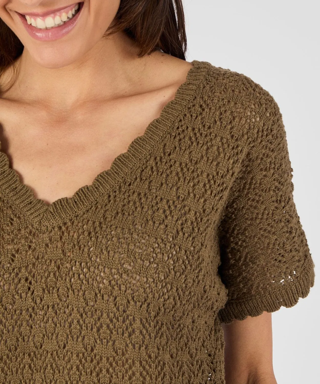 Pull en maille pointelle