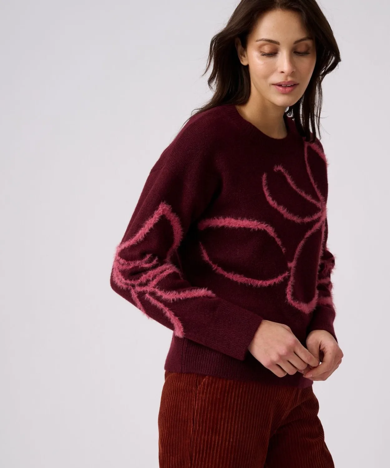 Pull fils poilus fantaisie