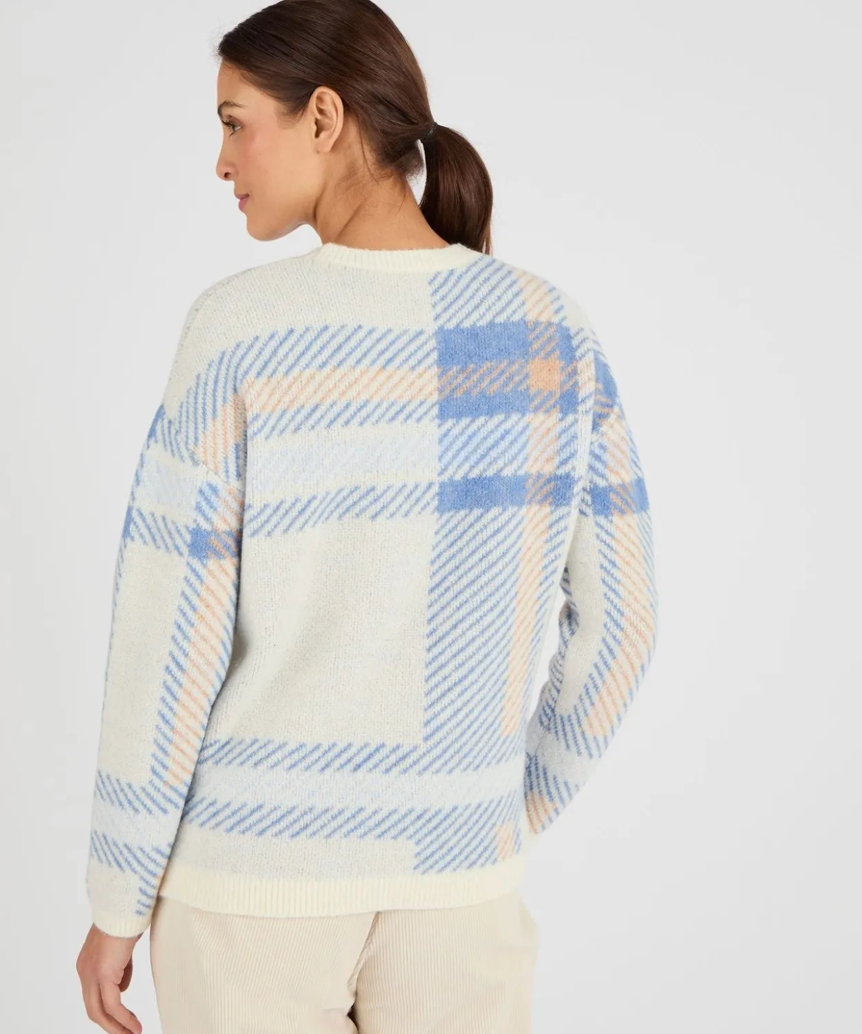 Pull jacquard à carreaux Thermolactyl
