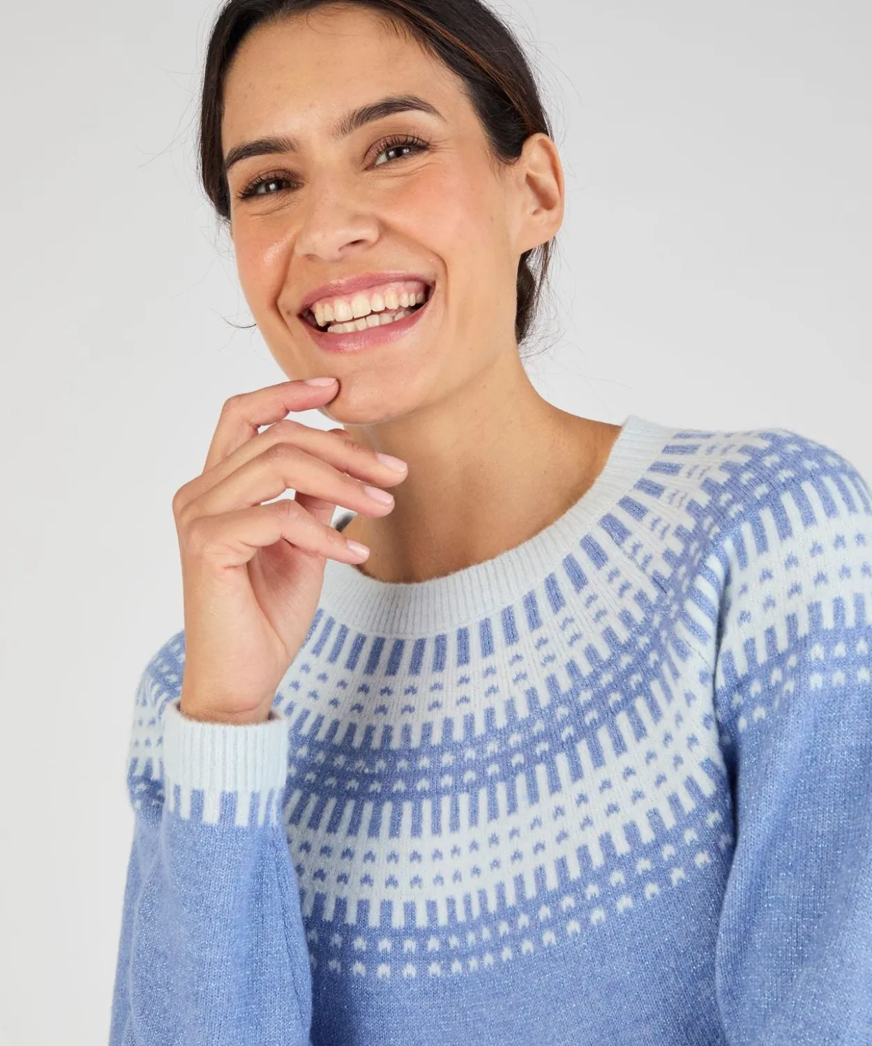 Pull jacquard et fils brillants Thermolactyl