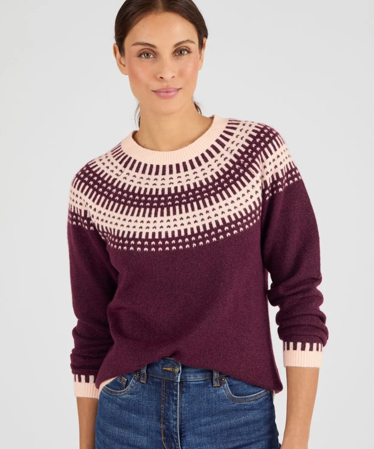Pull jacquard et fils brillants Thermolactyl