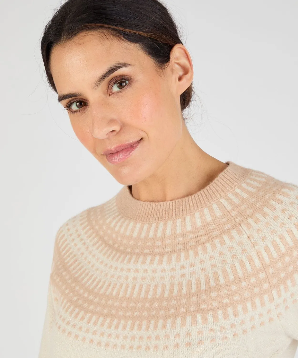 Pull jacquard et fils brillants Thermolactyl