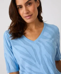 Pull jeu de maille motif zébré