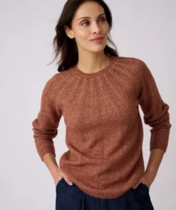 Pull maille ajourée et strass Thermolactyl