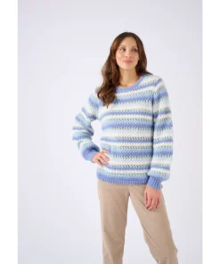 Pull manches ballon rayé