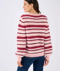 Pull manches ballon rayé