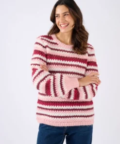 Pull manches ballon rayé