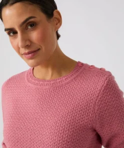 Pull mélange laine boutons épaule