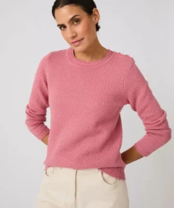 Pull mélange laine boutons épaule