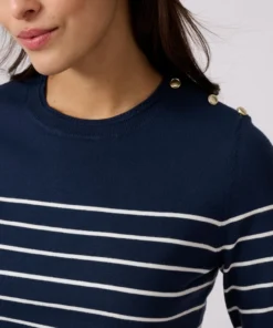 Pull rayé manches aux coudes