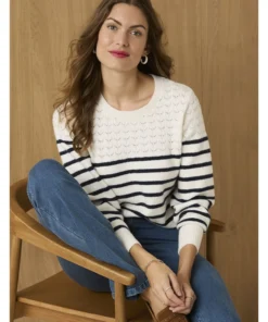 Pull rayures et maille ajourée Thermolactyl