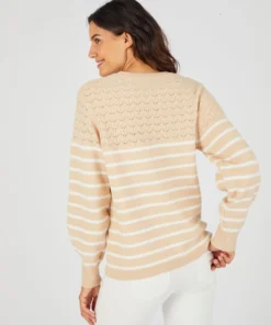 Pull rayures et maille ajourée Thermolactyl
