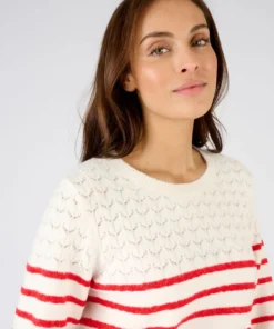 Pull rayures et maille ajourée Thermolactyl