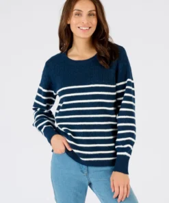 Pull rayures et maille ajourée Thermolactyl
