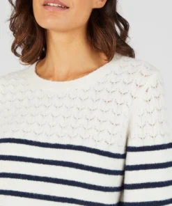 Pull rayures et maille ajourée Thermolactyl