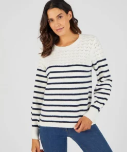 Pull rayures et maille ajourée Thermolactyl