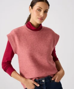 Pull sans manches toucher doux