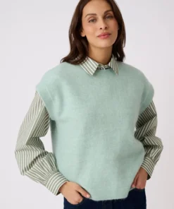 Pull sans manches toucher doux