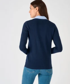 Pull Thermolactyl col chemisier chambray