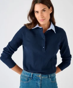 Pull Thermolactyl col chemisier chambray