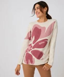 Pull toucher doux imprimé