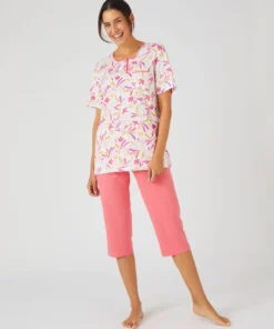 Pyjacourt maille jersey graphique pur coton peigné