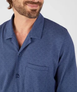 Pyjama boutonné maille jersey pur coton peigné