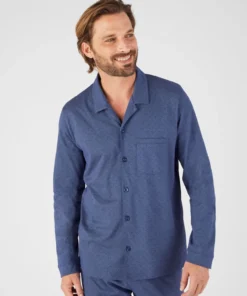 Pyjama boutonné maille jersey pur coton peigné