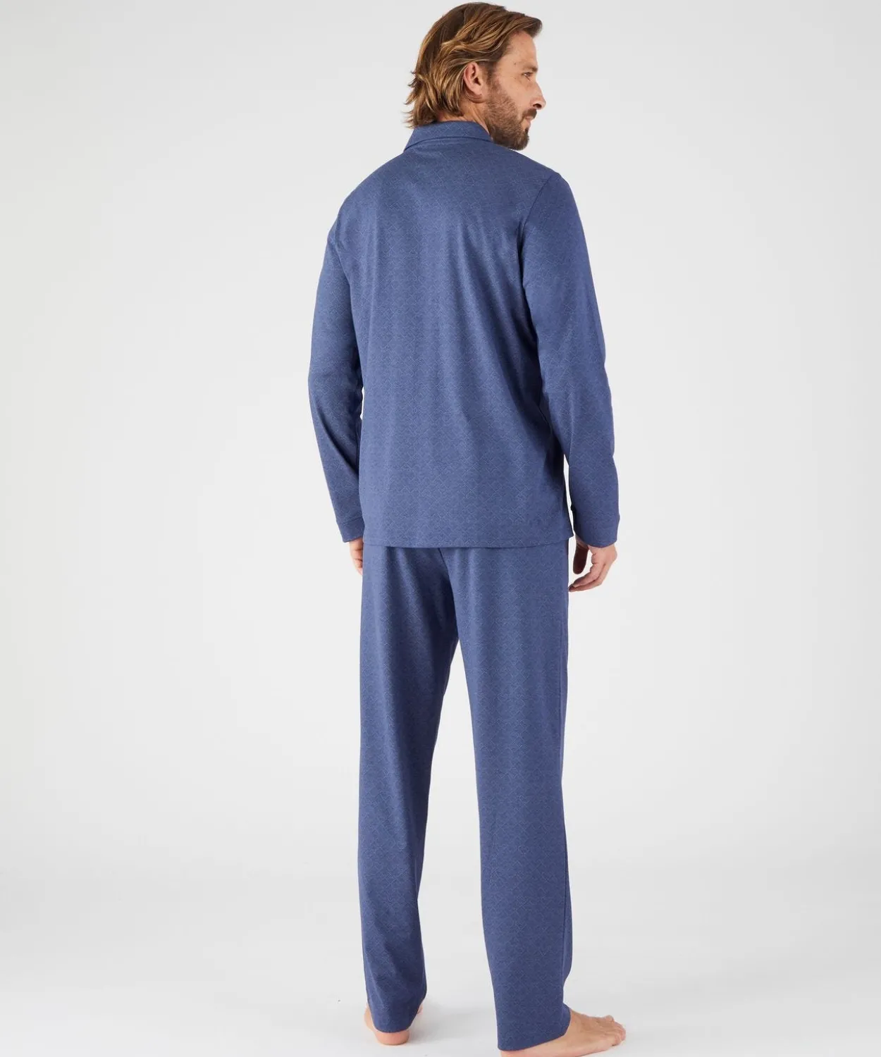 Pyjama boutonné maille jersey pur coton peigné