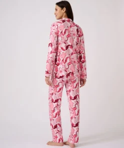 Pyjama boutonné tissu satiné