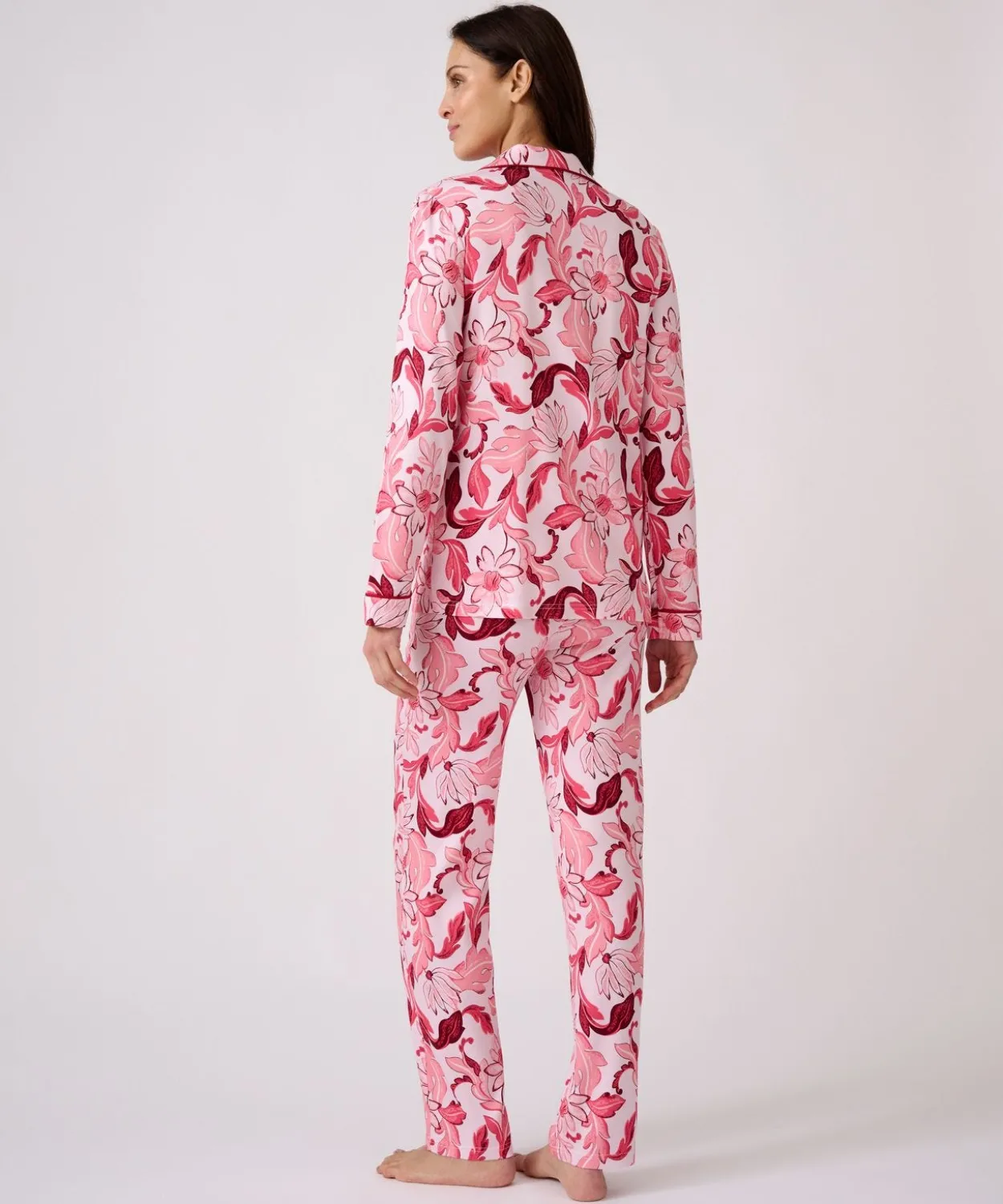 Pyjama boutonné tissu satiné