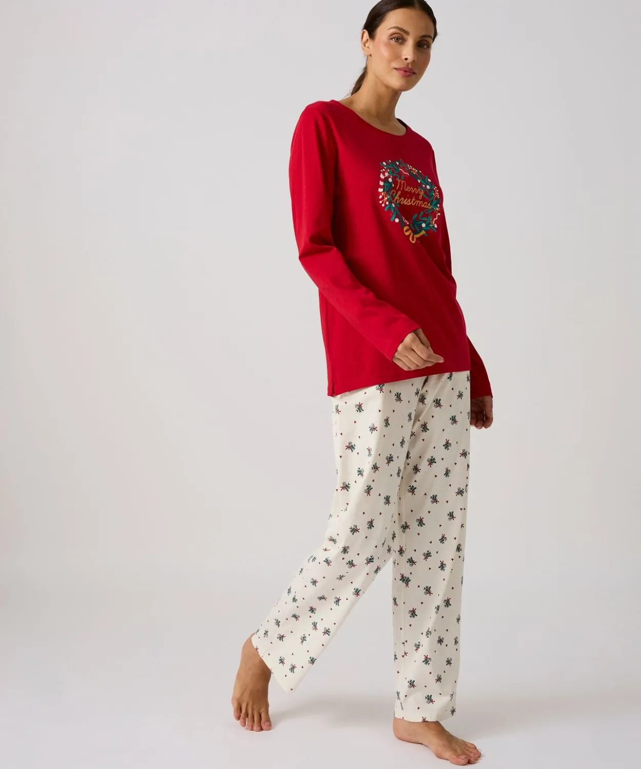 Pyjama de Noël en maille jersey pur coton peigné