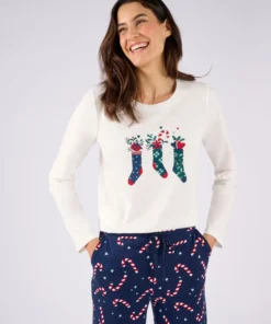 Pyjama de Noël en maille jersey pur coton peigné