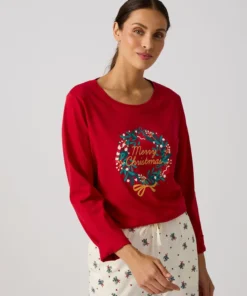 Pyjama de Noël en maille jersey pur coton peigné