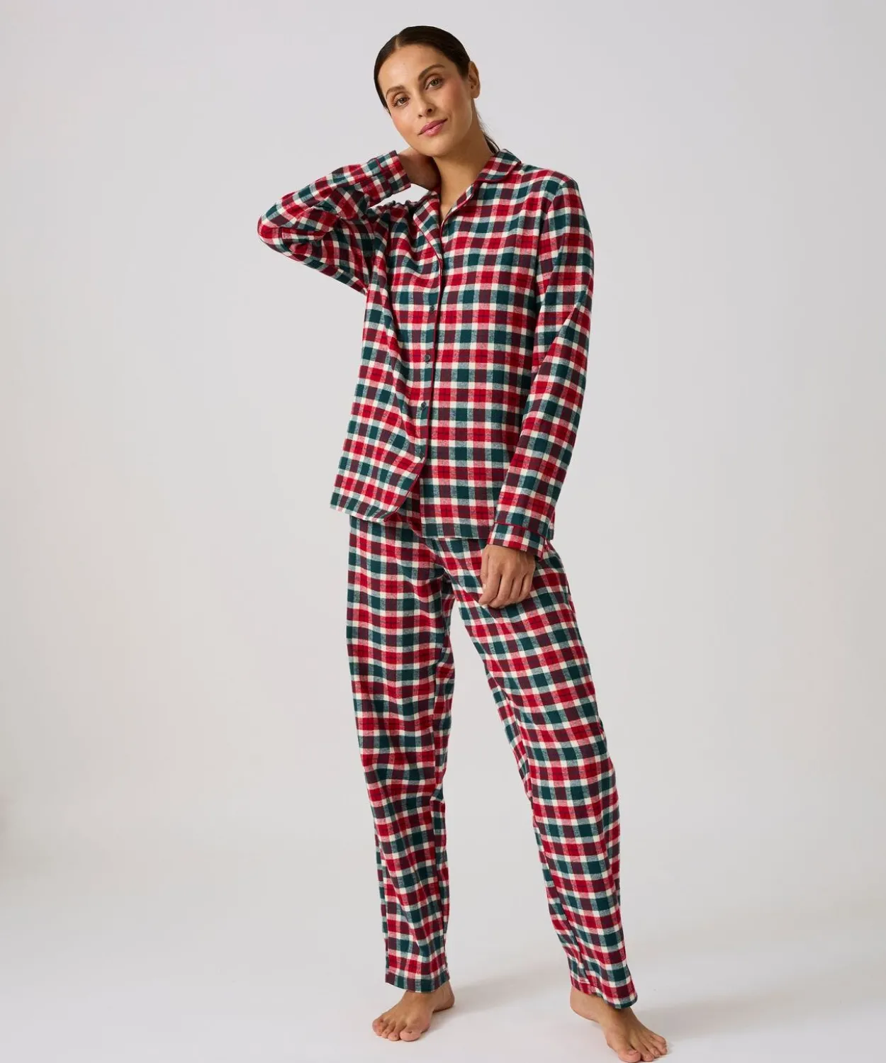 Pyjama en flanelle pur coton, femme