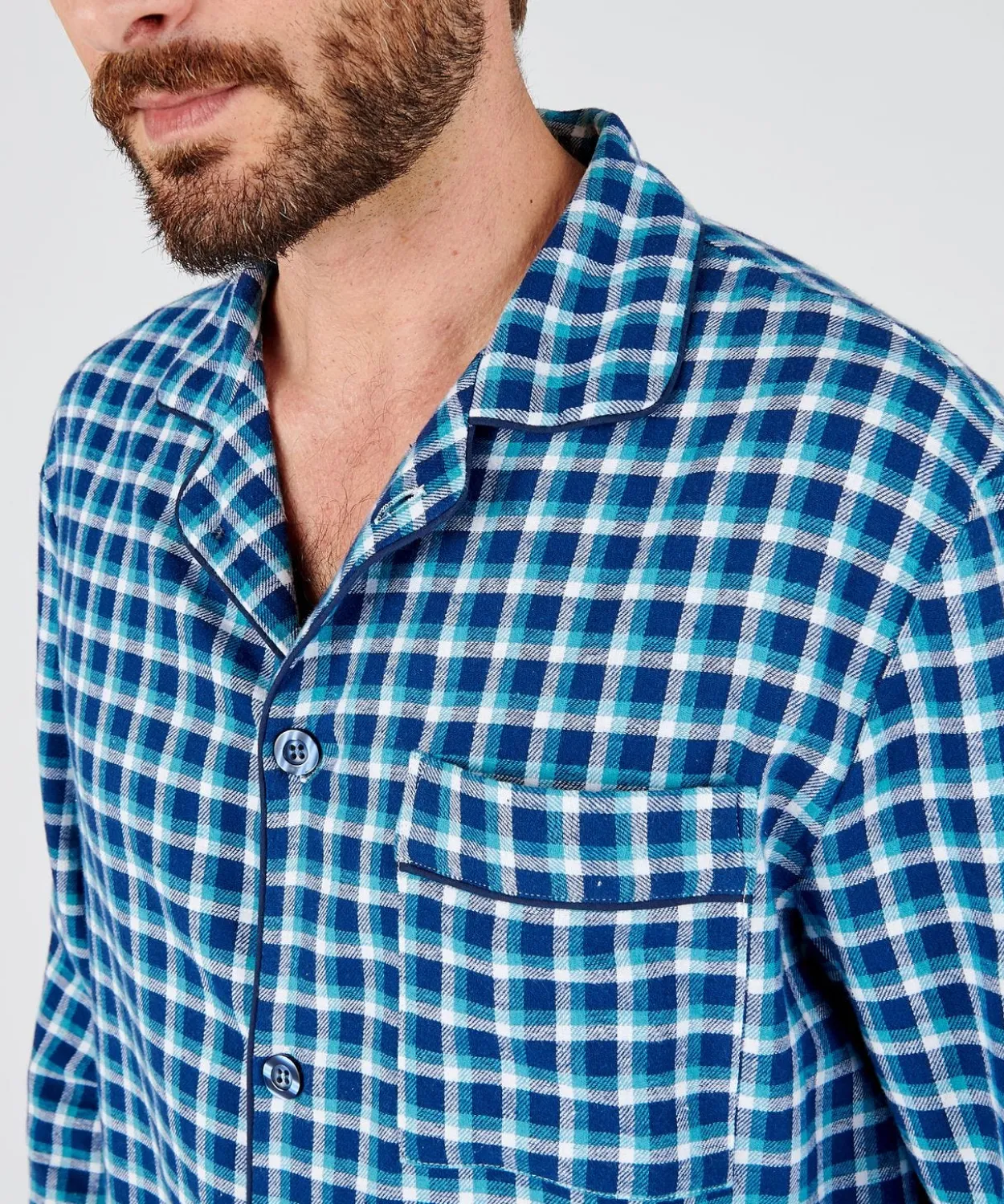Pyjama flanelle grattée pur coton