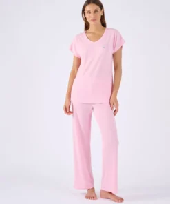 Pyjama 7/8ème en maille gaufrée