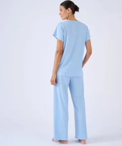 Pyjama 7/8ème en maille gaufrée