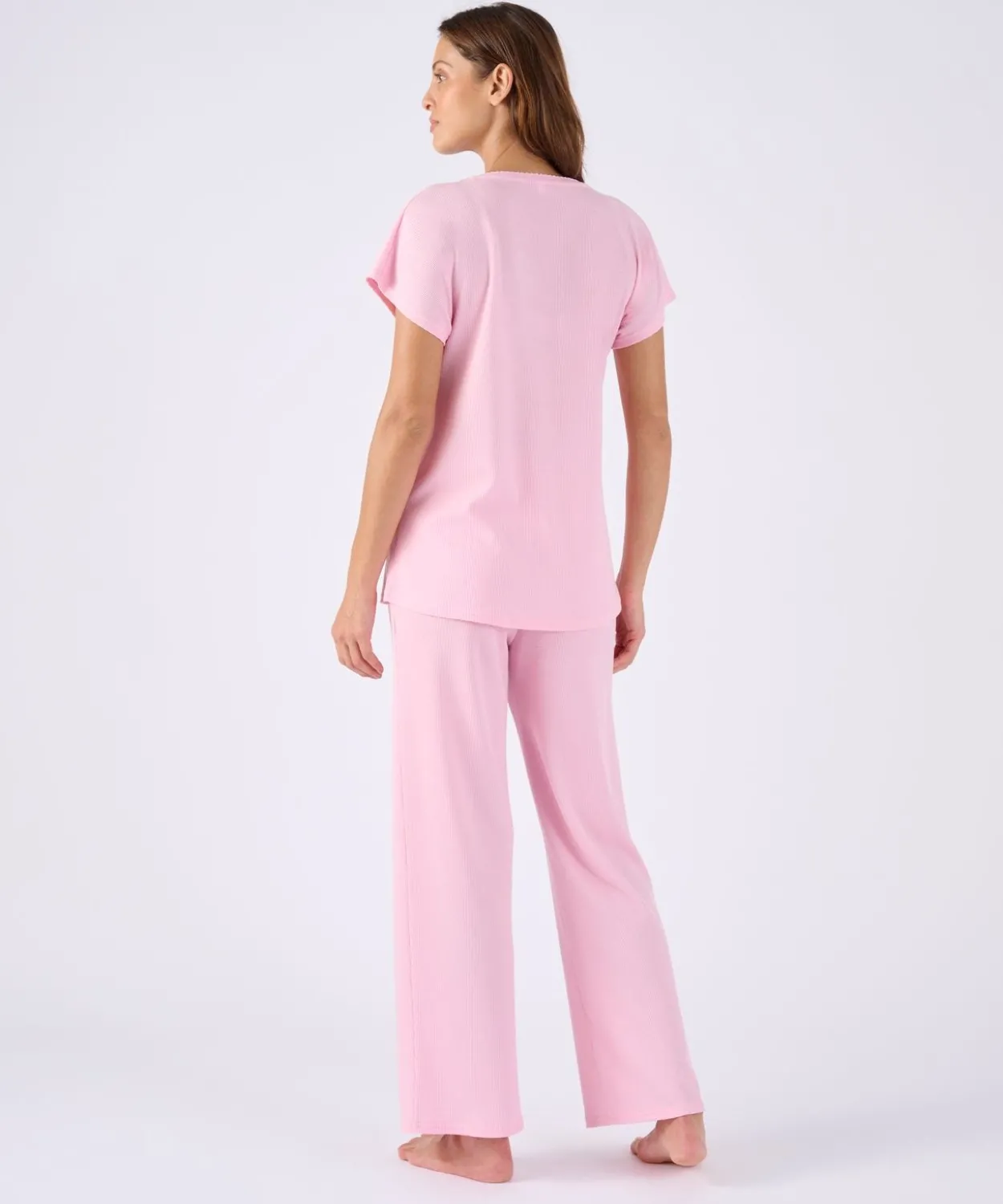 Pyjama 7/8ème en maille gaufrée