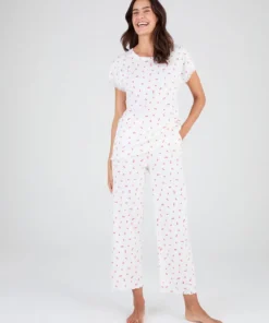 Pyjama 7/8ème en maille pointelle
