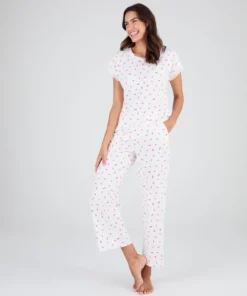 Pyjama 7/8ème en maille pointelle