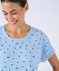 Pyjama 7/8ème en maille pointelle