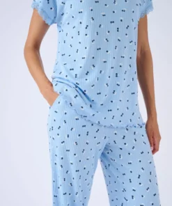 Pyjama 7/8ème en maille pointelle