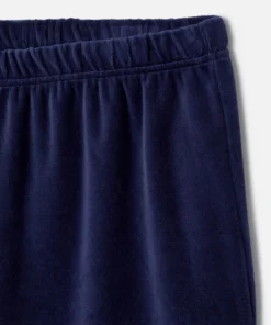 Pyjama velours rayé mélange coton