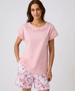 Pyjashort broderie anglaise