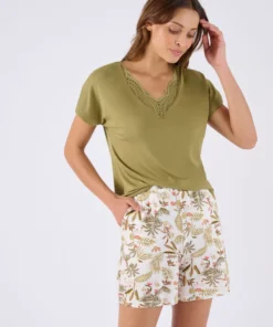 Pyjashort col dentelle