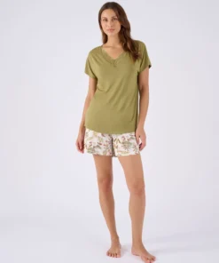 Pyjashort col dentelle