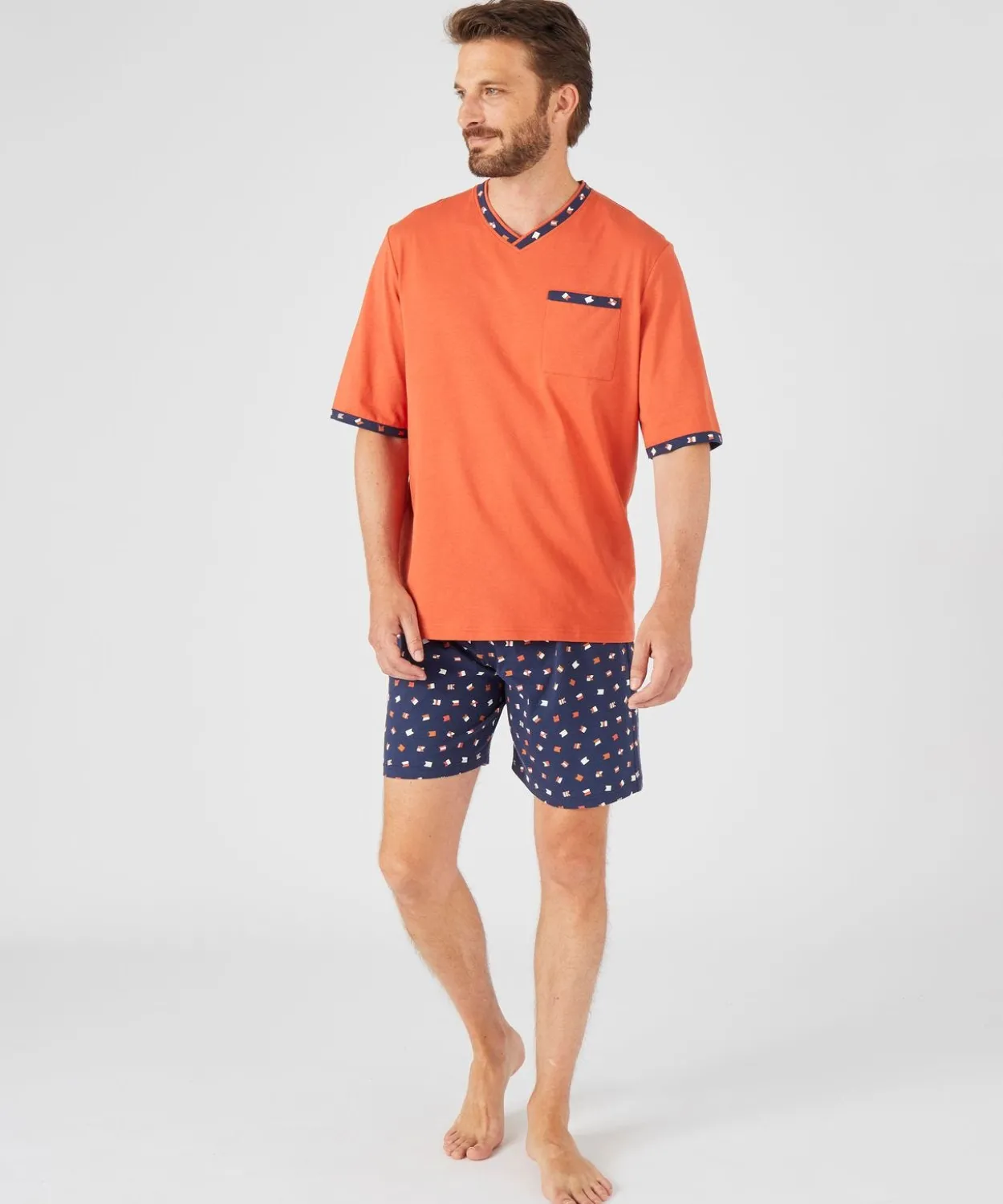 Pyjashort maille jersey pur coton peigné