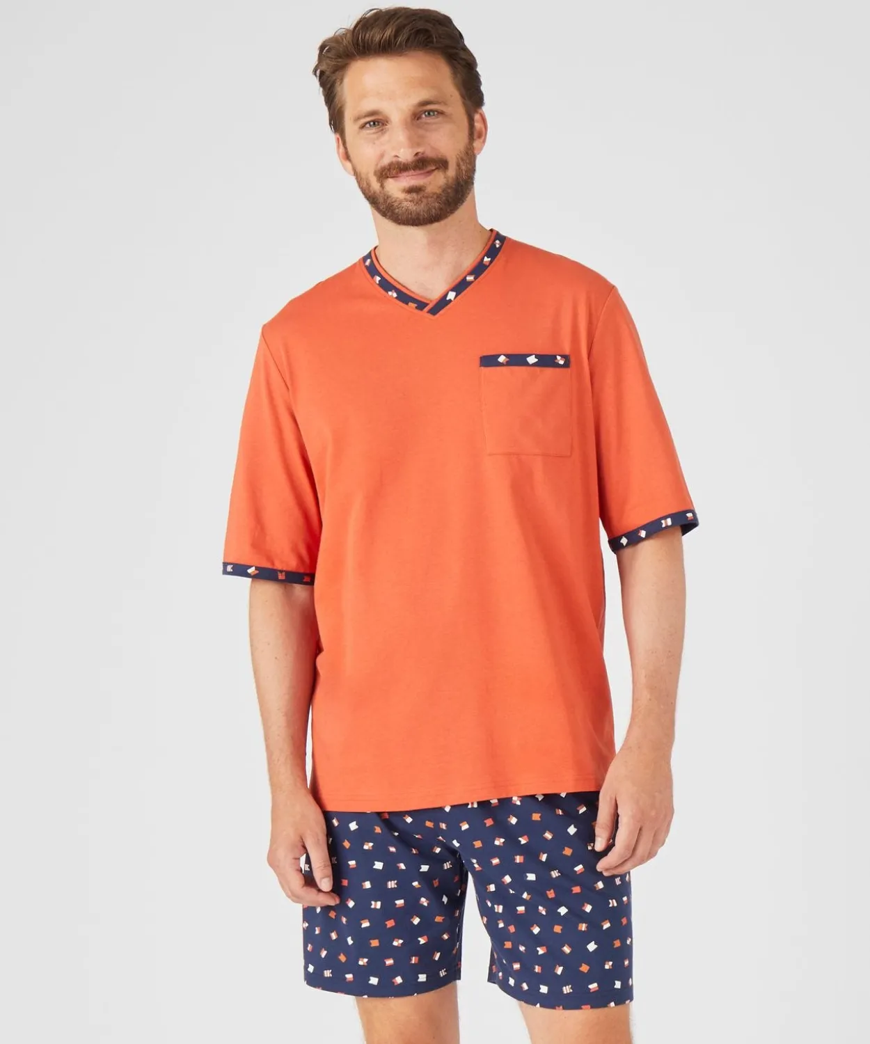 Pyjashort maille jersey pur coton peigné